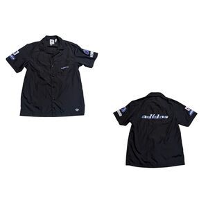 Adidas TGP Trefoil Snap Front Short Sleeve Racing Shirt Black Men’s Sz XS